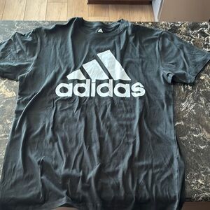 Adidas Men's Charcoal Tee with White Logo